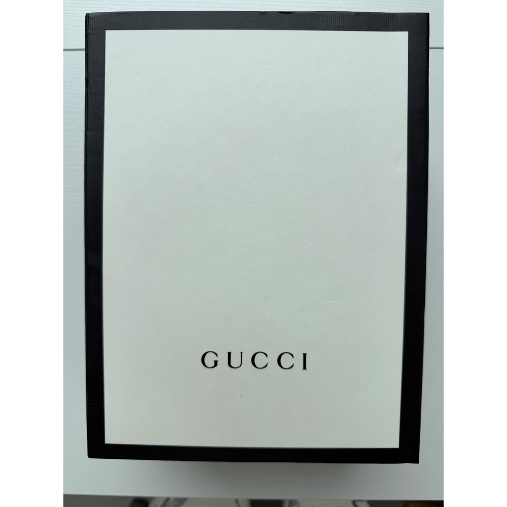 Gucci Authentic Magnetic Empty Gift Box 12.5 x 9.5 Black White Packaging w/ Card